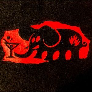 Black Label Skate shirt with elephant and martini